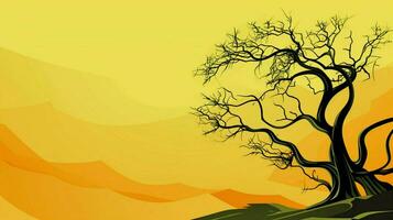abstract natuur groen boom silhouet Aan geel backdrop foto