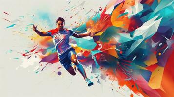 abstract sport illustratie in multi gekleurde backdrop foto