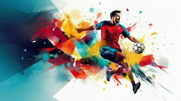 abstract sport illustratie in multi gekleurde backdrop foto