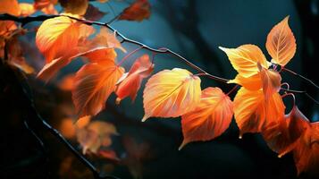 herfst bladeren verlichten natuur elegantie en schoonheid foto