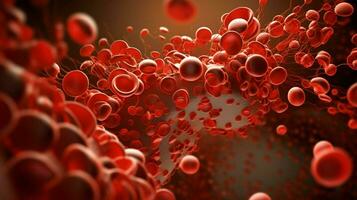 bloed cellen uitvergroot onthullend natuur microscopisch ontwerp foto