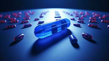 blauw pil capsule voor pijn Verlichting geneesmiddel foto