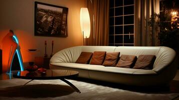 comfortabel sofa elegant decor modern verlichting uitrusting foto