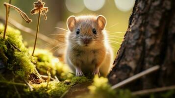 schattig klein zoogdier in de wild op zoek Bij camera buitenshuis foto