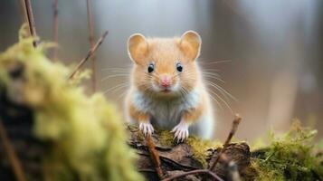 schattig klein zoogdier in de wild op zoek Bij camera buitenshuis foto