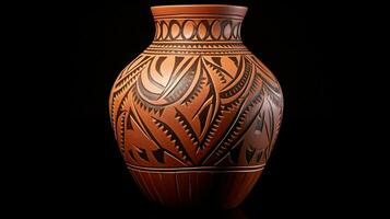 decoratief terracotta vaas met ingewikkeld inheems foto