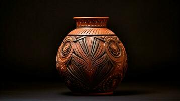 decoratief terracotta vaas met ingewikkeld inheems foto