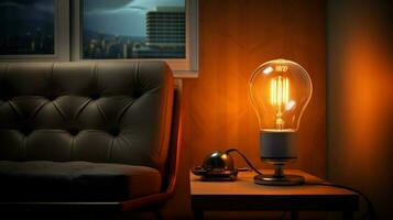 elektrisch lamp verlicht modern huiselijk kamer ontwerp foto