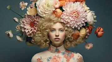 elegant bloemen patroon inspireert modern mode creativiteit foto