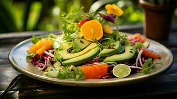 vers biologisch vegetarisch salade een gezond fijnproever zomer foto