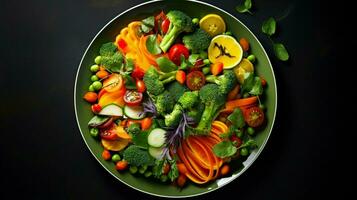 gezond aan het eten vers gekookt groenten Aan een bord foto