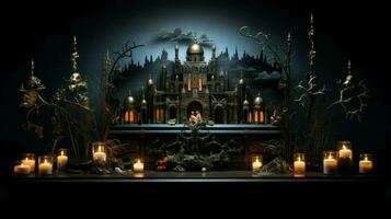 verlichte altaar straalt uit elegant geestelijkheid en geschiedenis foto
