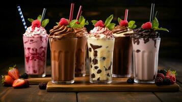 toegeeflijk milkshakes desserts zoet chocola BES fruit foto