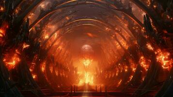 inferno ontsteekt metaal in futuristische viering van warmte foto