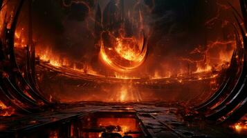 inferno ontsteekt metaal in futuristische viering van warmte foto
