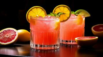 sappig citrus plak tops verfrissend zomer cocktail foto