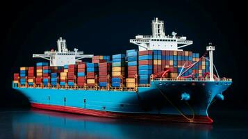 groot lading schip met containers foto