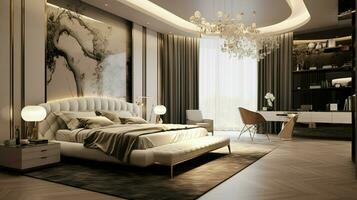 luxe slaapkamer met modern ontwerp en elegantie foto