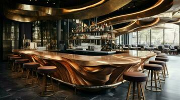 luxe koffie winkel tafel binnen barista bar foto