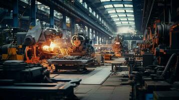 metaal industrie werkplaats modern machinerie gebouw staal foto