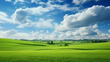 natuur schoonheid blauw lucht en groen landschap foto
