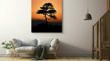 natuur rustig tafereel silhouet van pijnboom boom foto