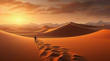 zand duinen in de Sahara woestijn foto