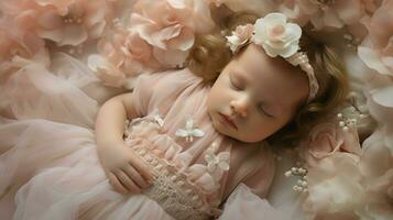 zachtheid en elegantie in een pasgeboren jurk foto