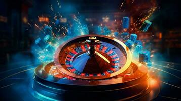 spinnen roulette wiel blauw vlam pot casino ultieme foto