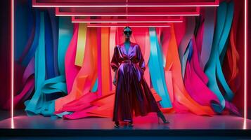 levendig kleuren verlichten modern mode verzameling backdrop foto