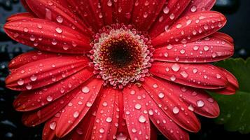 levendig gerbera madeliefje bloesem nat met dauw foto