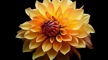 levendig geel dahlia bloesem een geschenk van natuur schoonheid foto