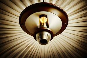 een licht lamp is hangende van een plafond. ai-gegenereerd foto