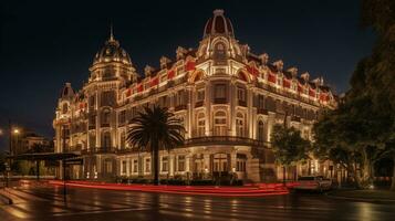 nacht visie van oma hotel manzana Kempinski. generatief ai foto