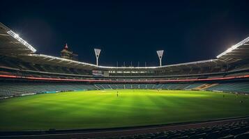 nacht visie van Melbourne krekel grond. generatief ai foto