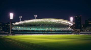 nacht visie van Melbourne krekel grond. generatief ai foto