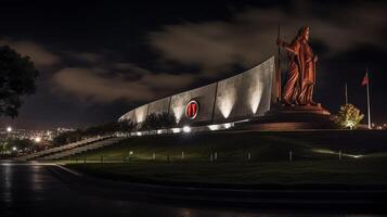 nacht visie van nationaal heroes hectare. generatief ai foto