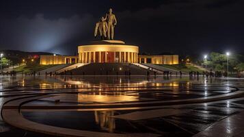 nacht visie van nationaal heroes hectare. generatief ai foto