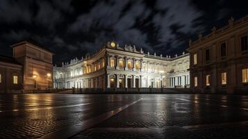 nacht visie van Vaticaan musea. generatief ai foto