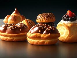 muffins met chocola. generatief ai foto