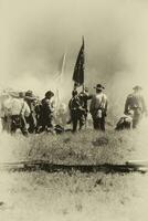 bondgenoten verdedigen de vlag foto