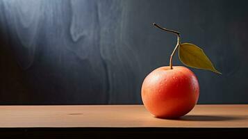 foto van buni fruit Aan een minimalistische tafel. generatief ai