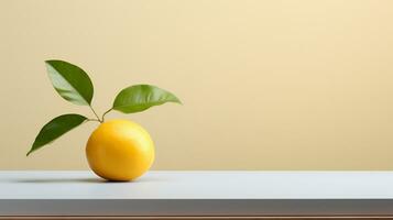 foto van yangmei Aan een minimalistische tafel. generatief ai