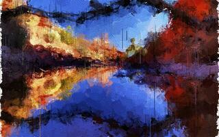 abstract impressionisme natuur digitaal schilderij foto