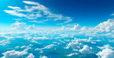 blauw lucht met helder zon net zo abstract panoramisch achtergrond - ai gegenereerd beeld foto