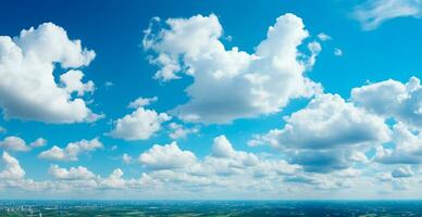 blauw lucht met helder zon net zo abstract panoramisch achtergrond - ai gegenereerd beeld foto