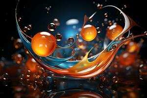 mooi structuur van vloeistof bubbels. abstract patroon achtergrond, helder tint kleuren. generatief ai foto
