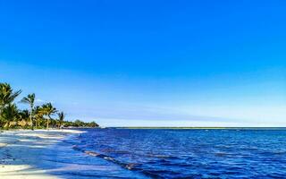 tropisch mexicaans strand helder turkoois water playa del carmen mexico. foto