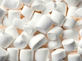 dichtbij omhoog stapel van suiker marshmallows foto