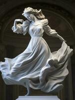 marmeren standbeeld van een ballerina. generatief ai foto